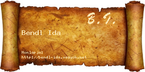 Bendl Ida névjegykártya
