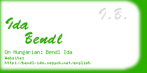 ida bendl business card